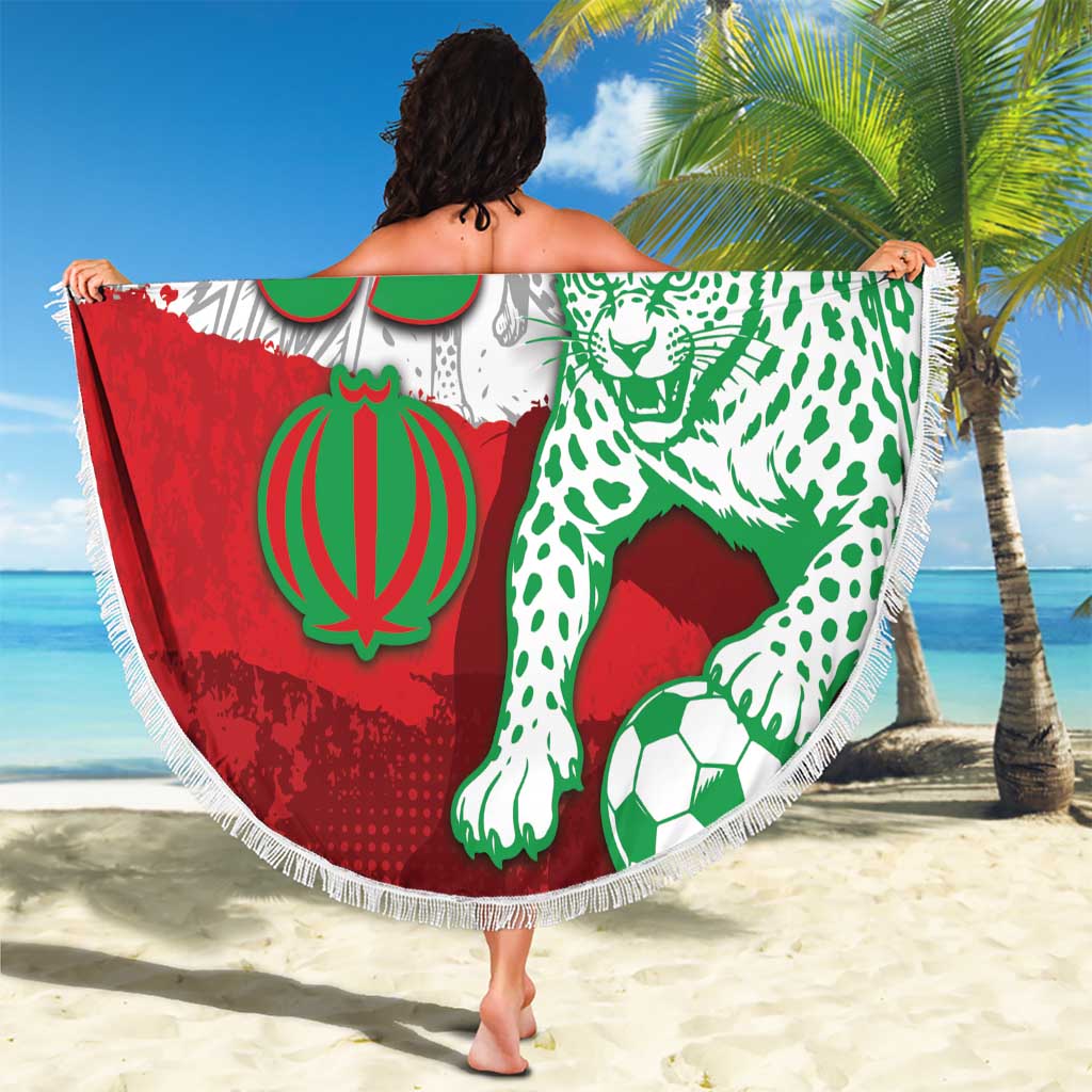 Custom Iran Football Beach Blanket Leopard Comic Manga Art Style