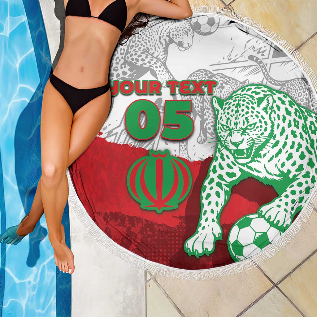 Custom Iran Football Beach Blanket Leopard Comic Manga Art Style