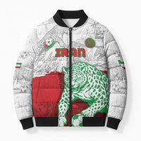 Custom Iran Football Bomber Puffer Jacket Leopard Comic Manga Art Style