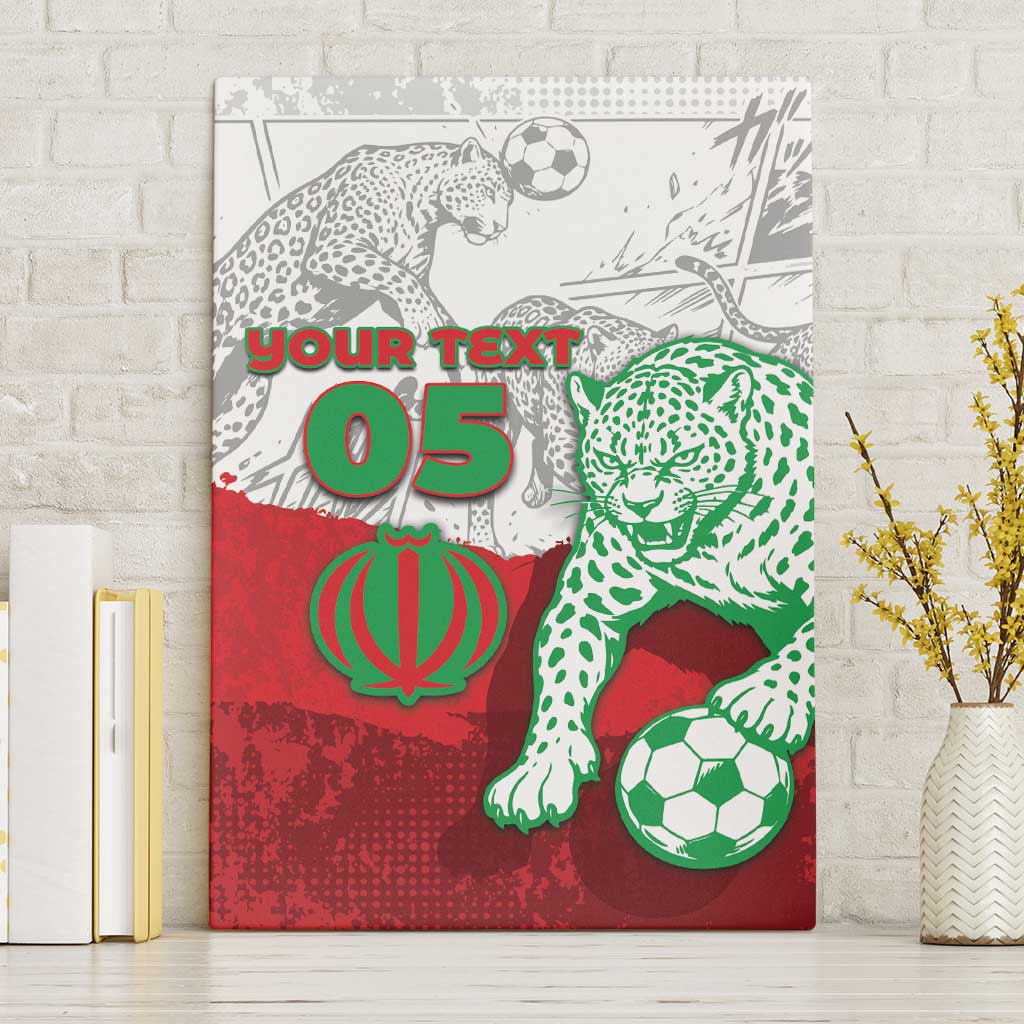Custom Iran Football Canvas Wall Art Leopard Comic Manga Art Style