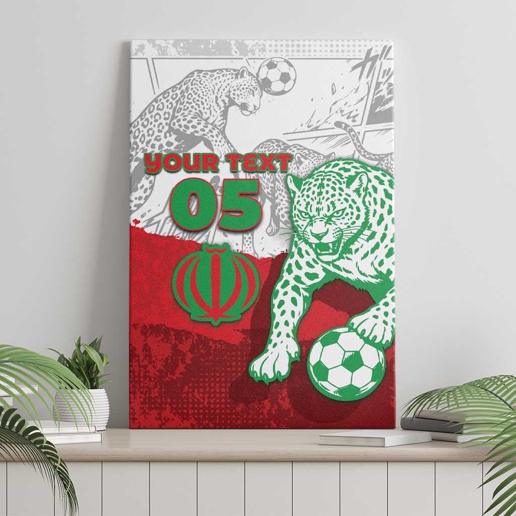 Custom Iran Football Canvas Wall Art Leopard Comic Manga Art Style