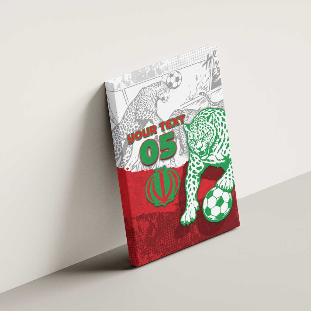 Custom Iran Football Canvas Wall Art Leopard Comic Manga Art Style