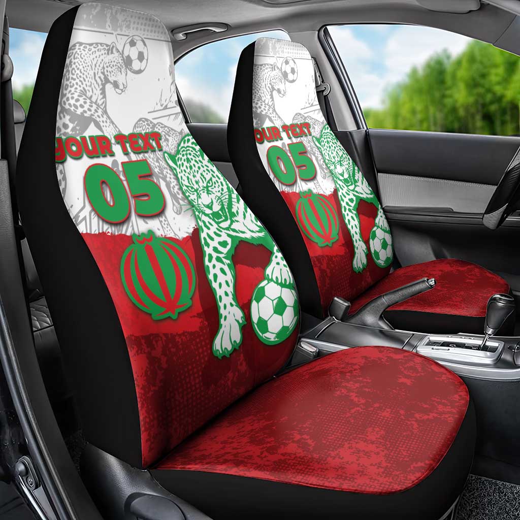 Custom Iran Football Car Seat Cover Leopard Comic Manga Art Style