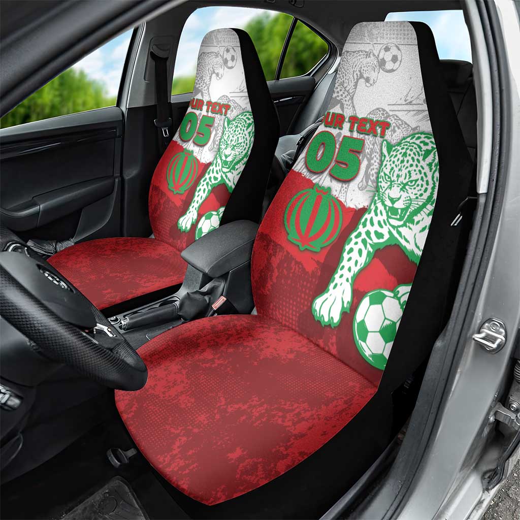 Custom Iran Football Car Seat Cover Leopard Comic Manga Art Style