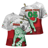 Custom Iran Football Cross Shoulder Shirt Leopard Comic Manga Art Style