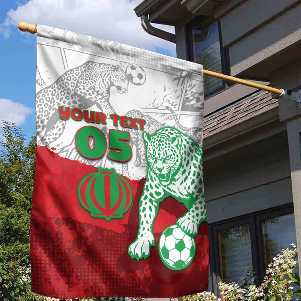 Custom Iran Football Garden Flag Leopard Comic Manga Art Style