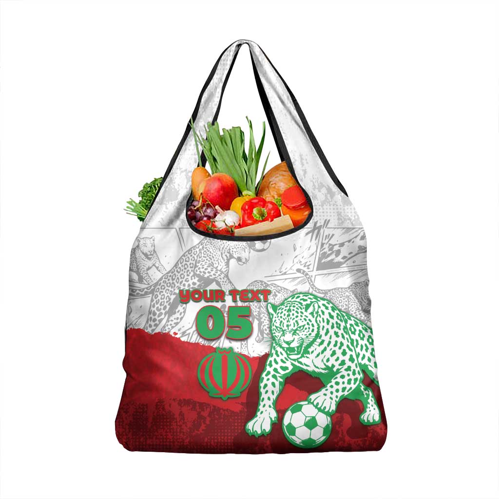 Custom Iran Football Grocery Bag Leopard Comic Manga Art Style