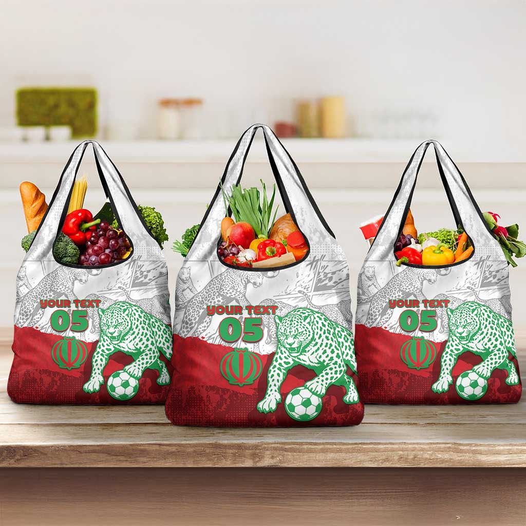 Custom Iran Football Grocery Bag Leopard Comic Manga Art Style