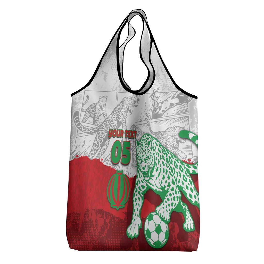 Custom Iran Football Grocery Bag Leopard Comic Manga Art Style