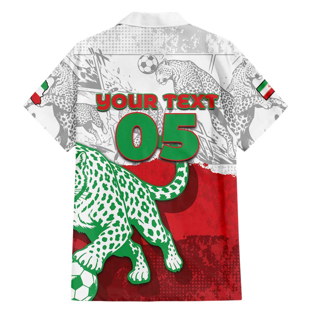 Custom Iran Football Hawaiian Shirt Leopard Comic Manga Art Style