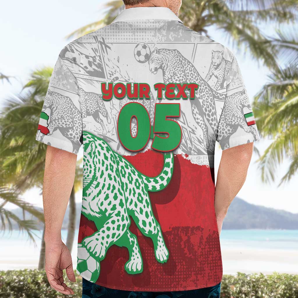 Custom Iran Football Hawaiian Shirt Leopard Comic Manga Art Style