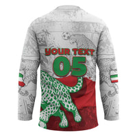 Custom Iran Football Hockey Jersey Leopard Comic Manga Art Style