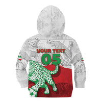 Custom Iran Football Kid Hoodie Leopard Comic Manga Art Style