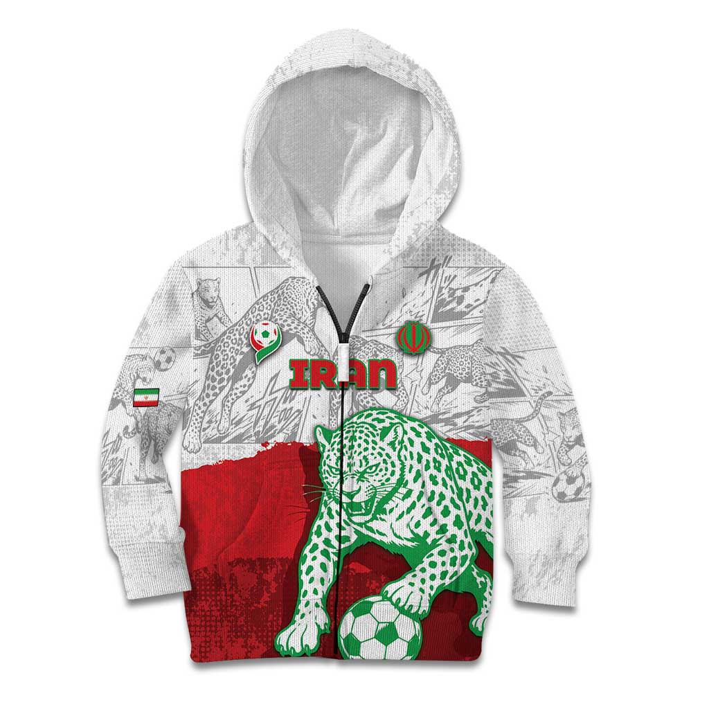 Custom Iran Football Kid Hoodie Leopard Comic Manga Art Style