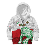 Custom Iran Football Kid Hoodie Leopard Comic Manga Art Style