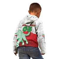 Custom Iran Football Kid Hoodie Leopard Comic Manga Art Style