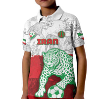 Custom Iran Football Kid Polo Shirt Leopard Comic Manga Art Style