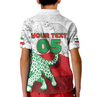 Custom Iran Football Kid Polo Shirt Leopard Comic Manga Art Style