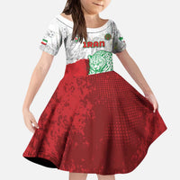 Custom Iran Football Kid Short Sleeve Dress Leopard Comic Manga Art Style