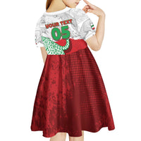 Custom Iran Football Kid Short Sleeve Dress Leopard Comic Manga Art Style