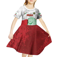Custom Iran Football Kid Short Sleeve Dress Leopard Comic Manga Art Style