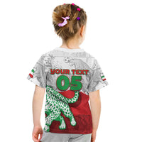 Custom Iran Football Kid T Shirt Leopard Comic Manga Art Style