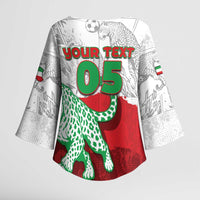 Custom Iran Football Kimono Sleeve Blouse Leopard Comic Manga Art Style