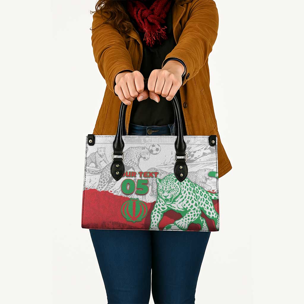Custom Iran Football Leather Bag Leopard Comic Manga Art Style