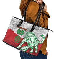 Custom Iran Football Leather Tote Bag Leopard Comic Manga Art Style