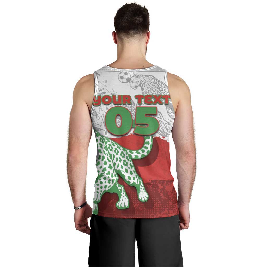 Custom Iran Football Men Tank Top Leopard Comic Manga Art Style