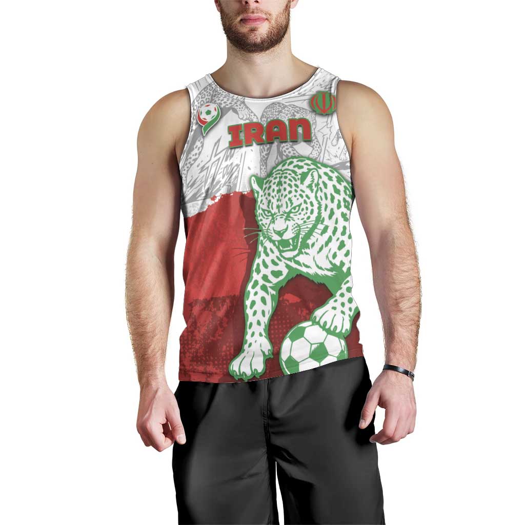 Custom Iran Football Men Tank Top Leopard Comic Manga Art Style