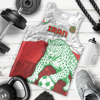 Custom Iran Football Men Tank Top Leopard Comic Manga Art Style