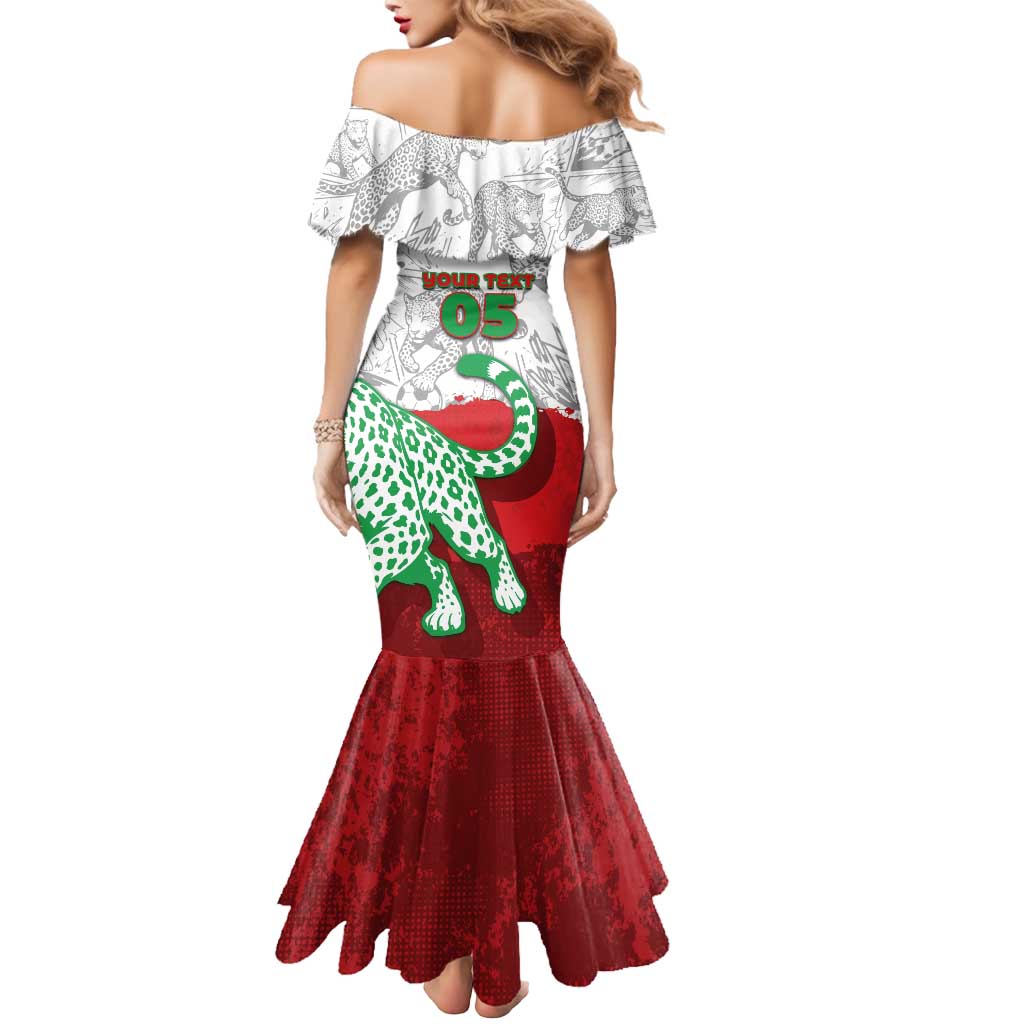 Custom Iran Football Mermaid Dress Leopard Comic Manga Art Style
