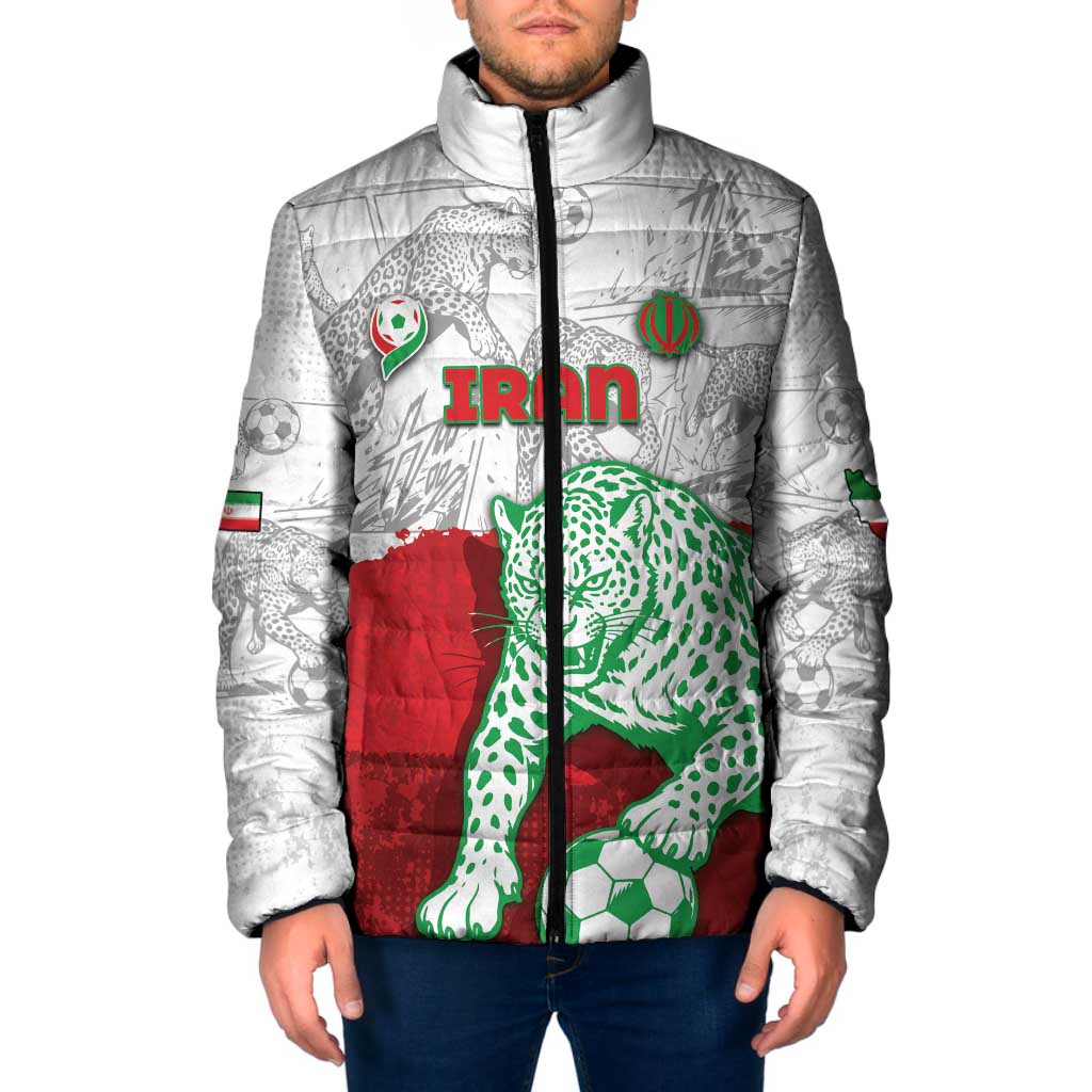 Custom Iran Football Padded Jacket Leopard Comic Manga Art Style