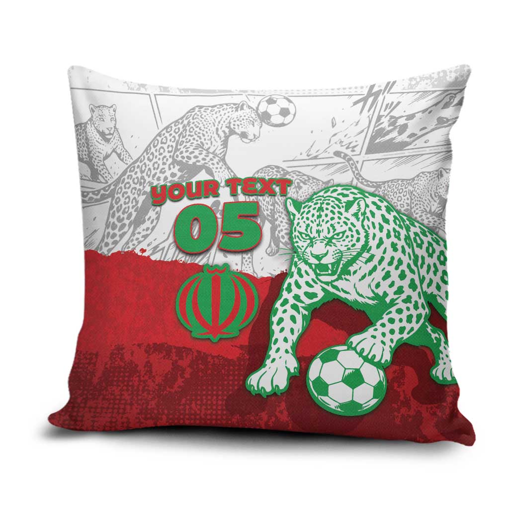 Custom Iran Football Pillow Cover Leopard Comic Manga Art Style