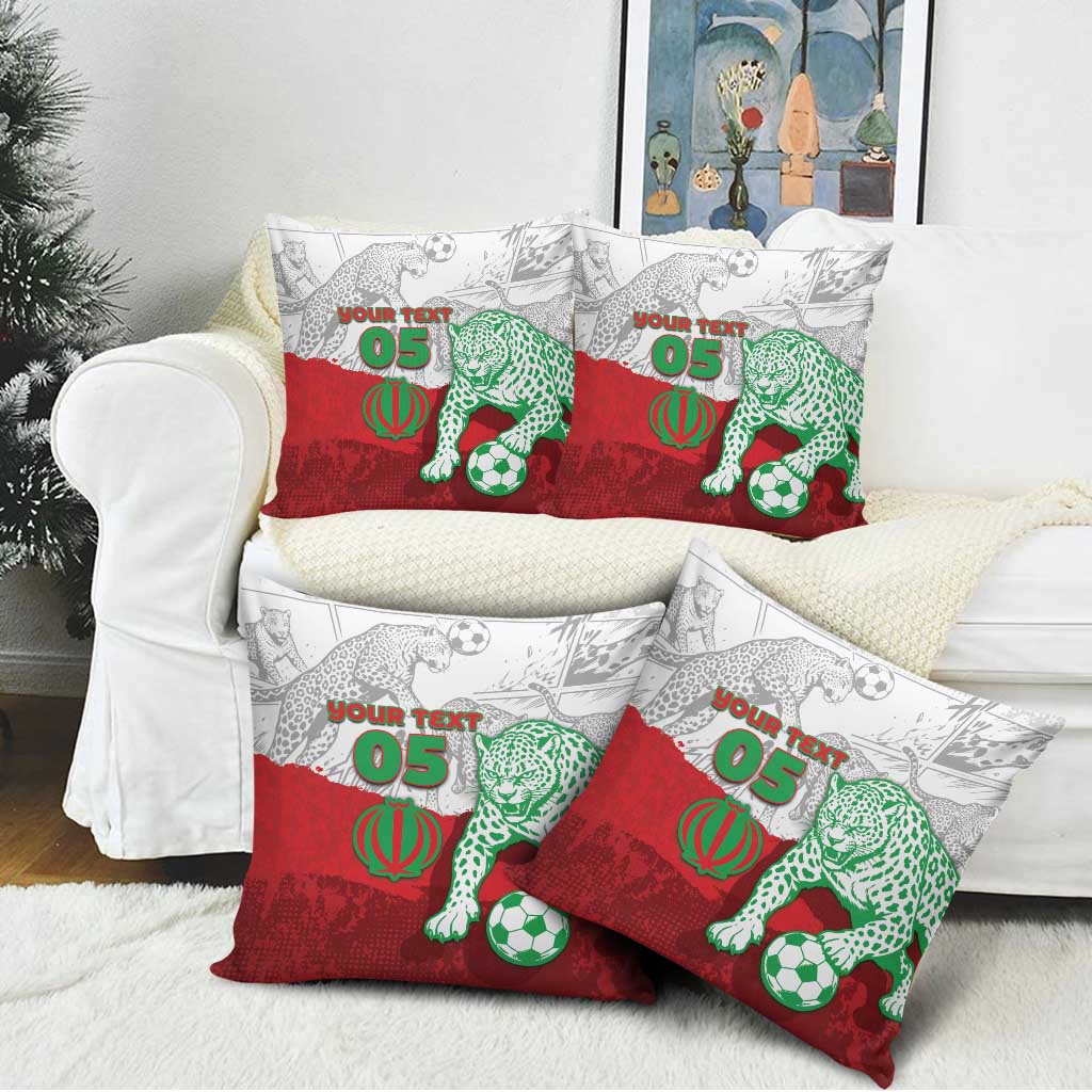 Custom Iran Football Pillow Cover Leopard Comic Manga Art Style