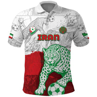 Custom Iran Football Polo Shirt Leopard Comic Manga Art Style