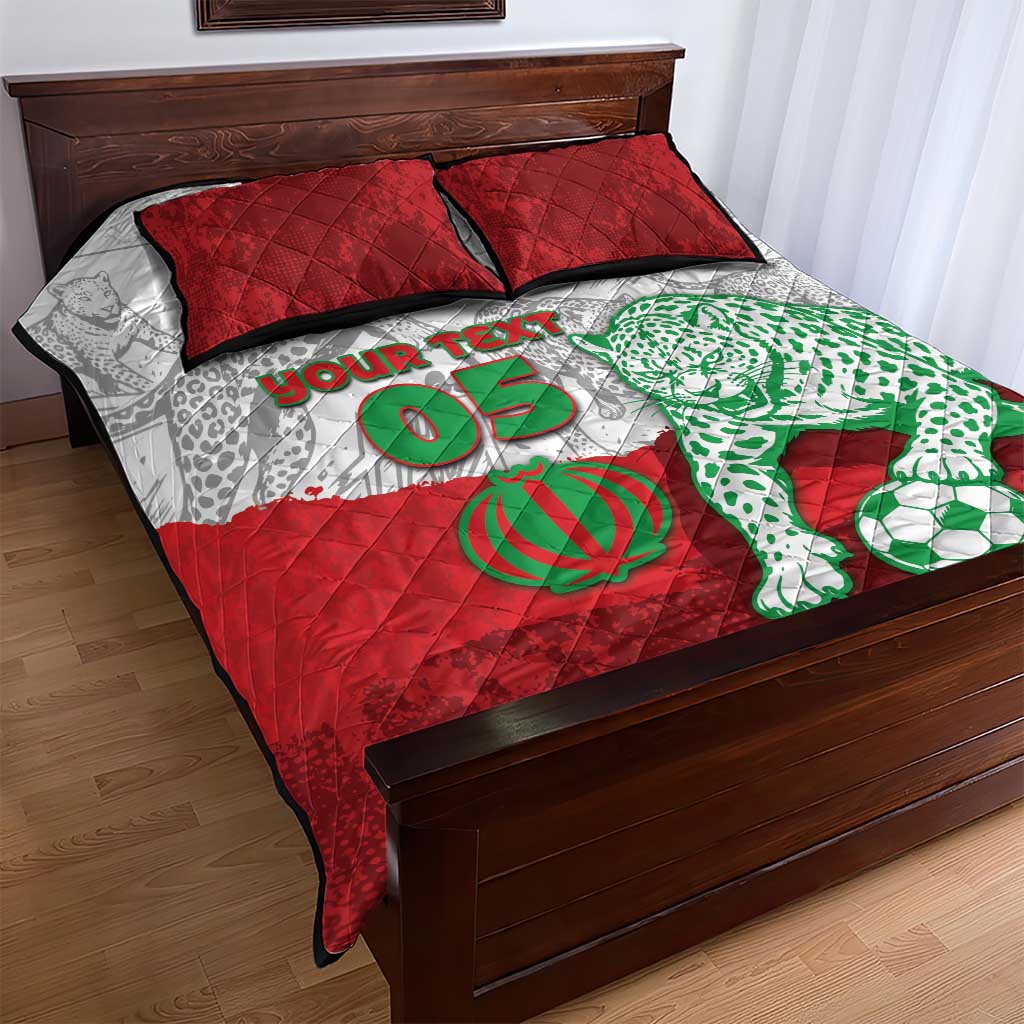 Custom Iran Football Quilt Bed Set Leopard Comic Manga Art Style
