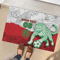 Custom Iran Football Rubber Doormat Leopard Comic Manga Art Style