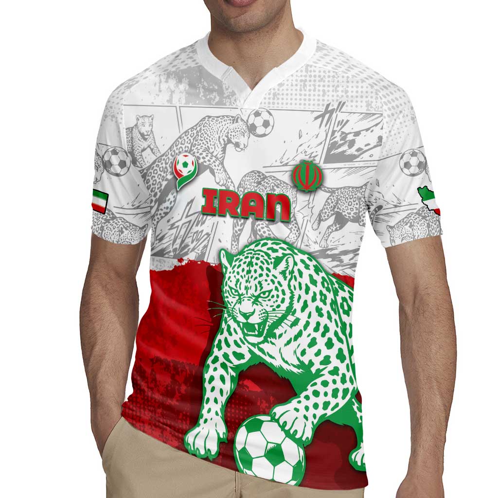 Custom Iran Football Rugby Jersey Leopard Comic Manga Art Style
