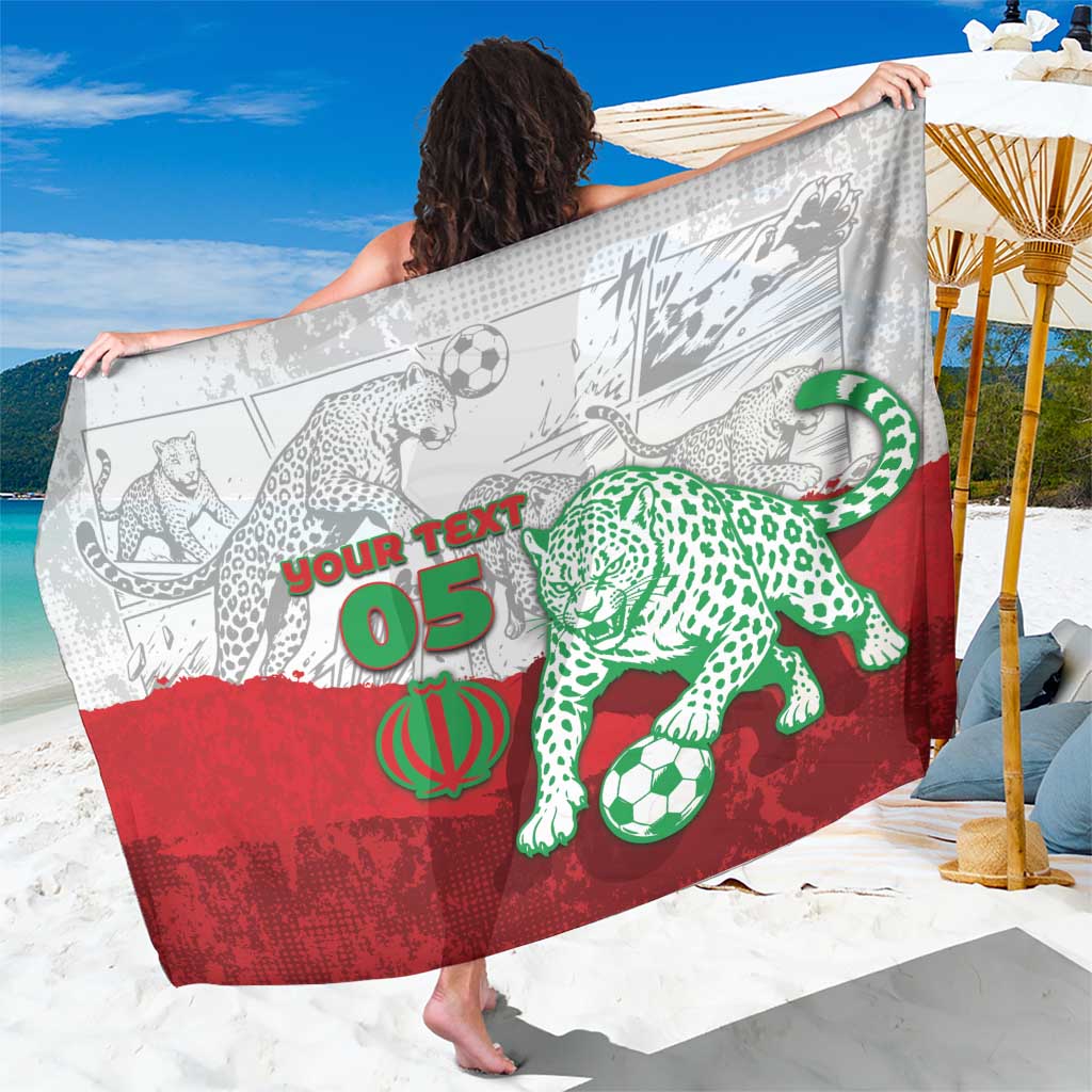 Custom Iran Football Sarong Leopard Comic Manga Art Style