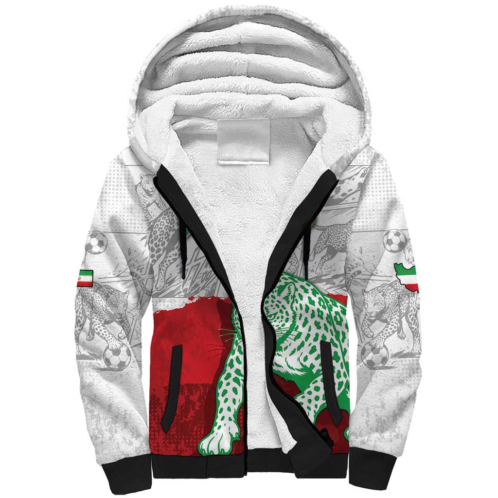 Custom Iran Football Sherpa Hoodie Leopard Comic Manga Art Style