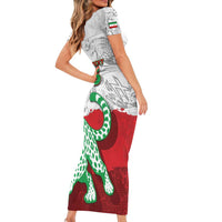 Custom Iran Football Short Sleeve Bodycon Dress Leopard Comic Manga Art Style