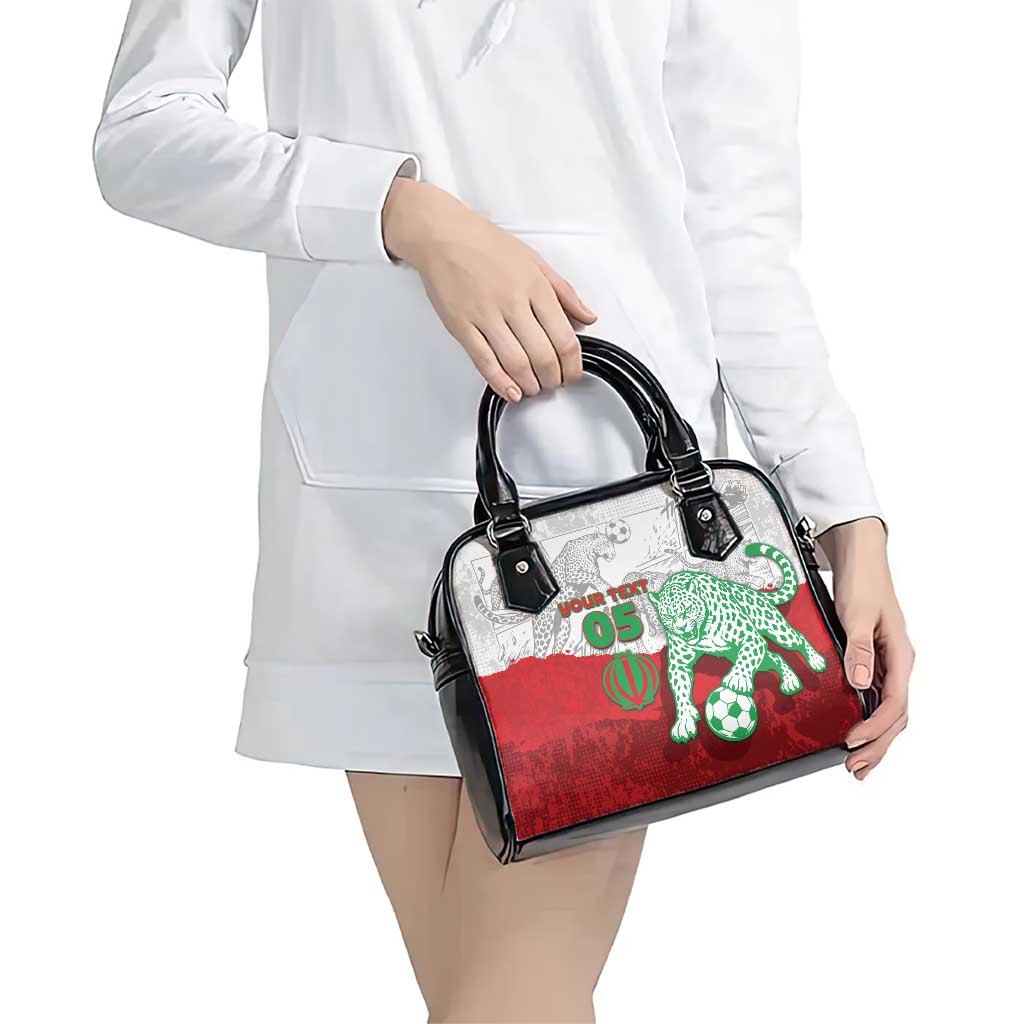 Custom Iran Football Shoulder Handbag Leopard Comic Manga Art Style