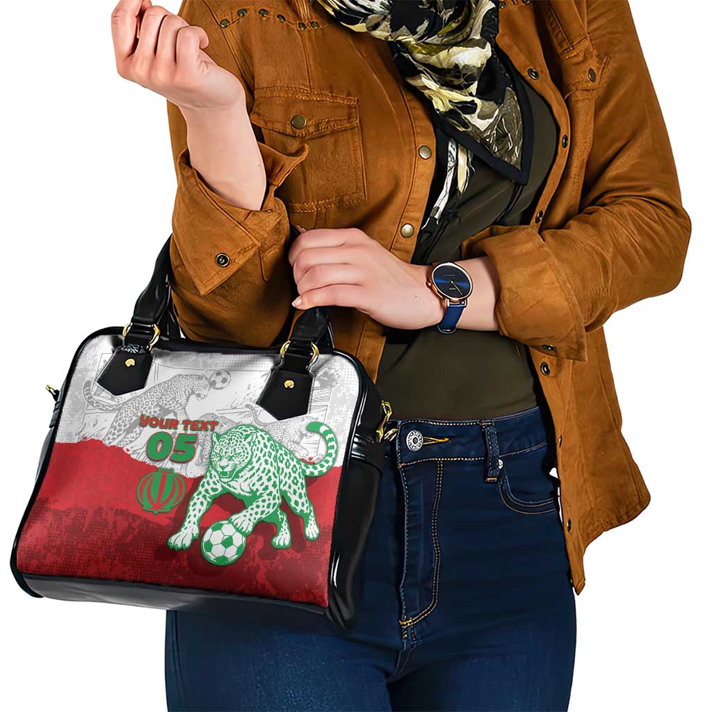Custom Iran Football Shoulder Handbag Leopard Comic Manga Art Style