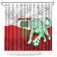 Custom Iran Football Shower Curtain Leopard Comic Manga Art Style