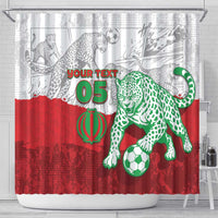 Custom Iran Football Shower Curtain Leopard Comic Manga Art Style