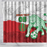 Custom Iran Football Shower Curtain Leopard Comic Manga Art Style