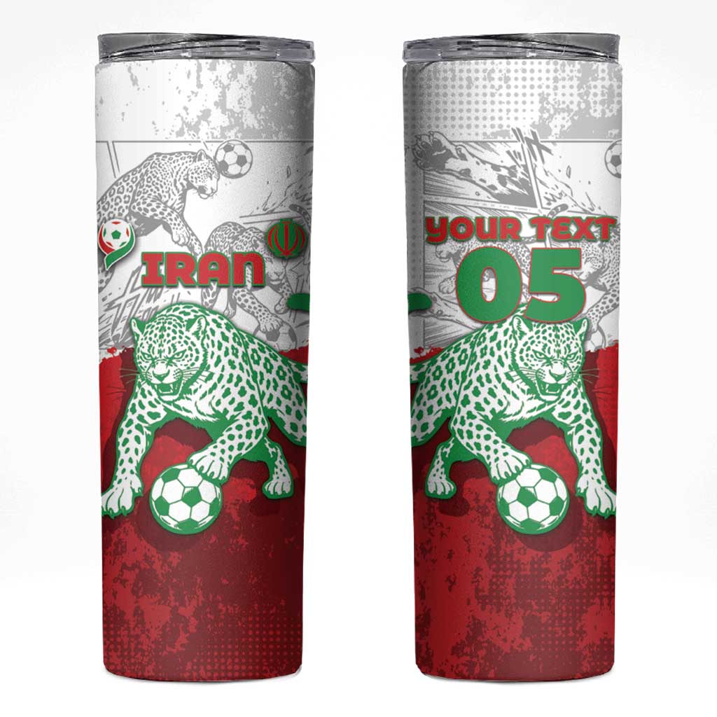 Custom Iran Football Skinny Tumbler Leopard Comic Manga Art Style