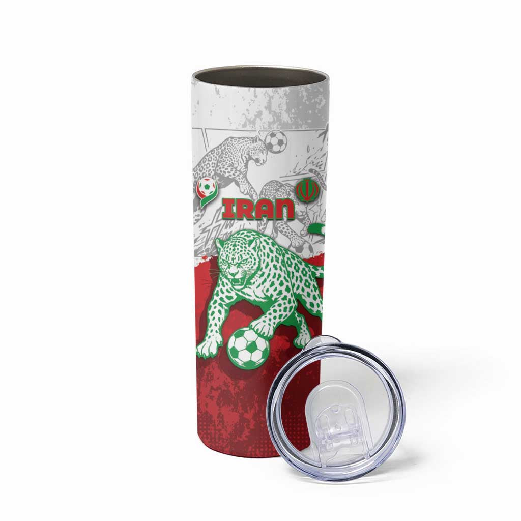 Custom Iran Football Skinny Tumbler Leopard Comic Manga Art Style